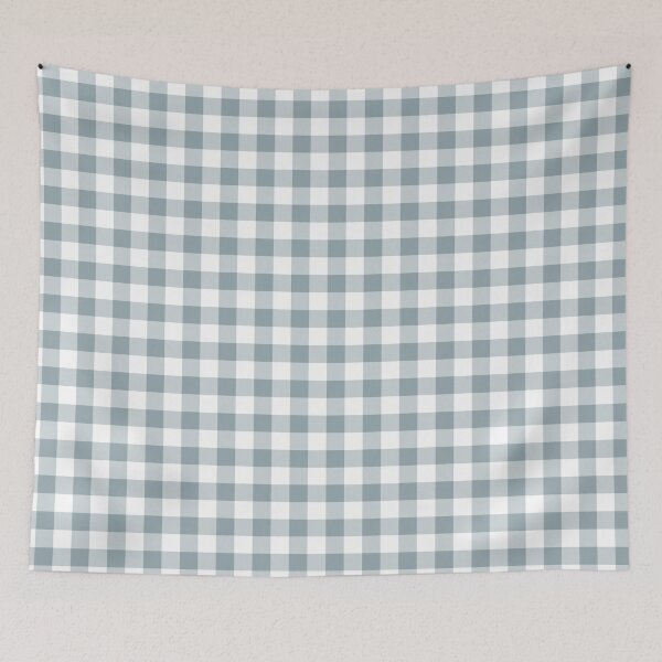 Artikelvorschau, Mid-tone Blue and White Buffalo Plaid Pattern Pairs Graham and Brown 2022 Color of the Year Breathe - Colour Trends - Hue - Shade entworfen und verkauft von ColorOfTheYears.