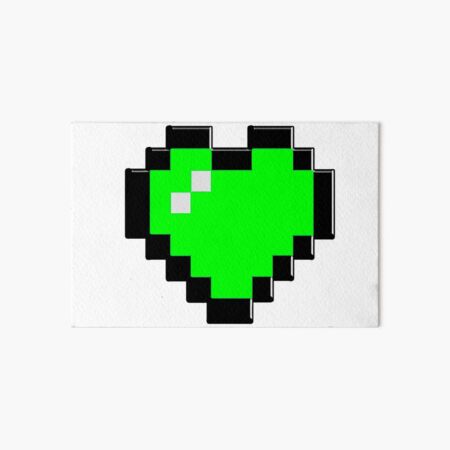  8 BIT GREEN HEART Art Board Print