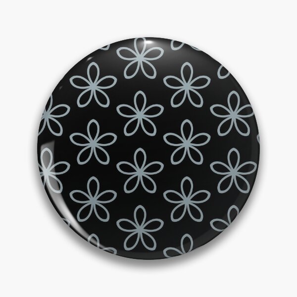Item preview, Mid-tone Blue and Black Minimal Flower Pattern Pairs Graham and Brown 2022 Color of the Year Breathe - Colour Trends - Hue - Shade designed and sold by ColorOfTheYears.