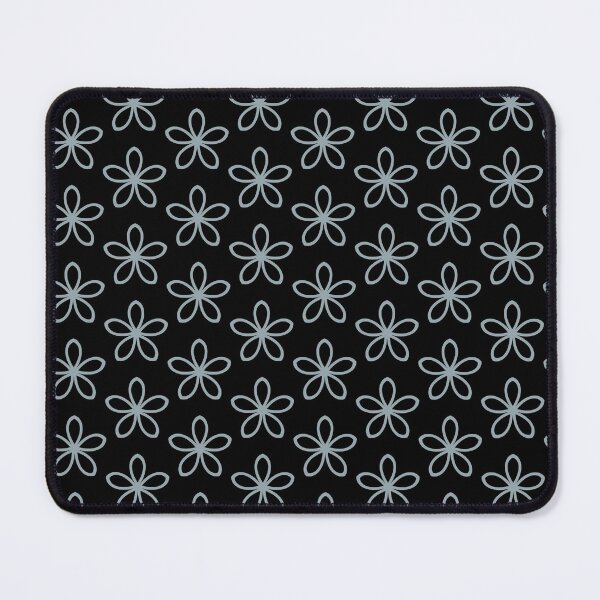 Artikelvorschau, Mid-tone Blue and Black Minimal Flower Pattern Pairs Graham and Brown 2022 Color of the Year Breathe - Colour Trends - Hue - Shade entworfen und verkauft von ColorOfTheYears.