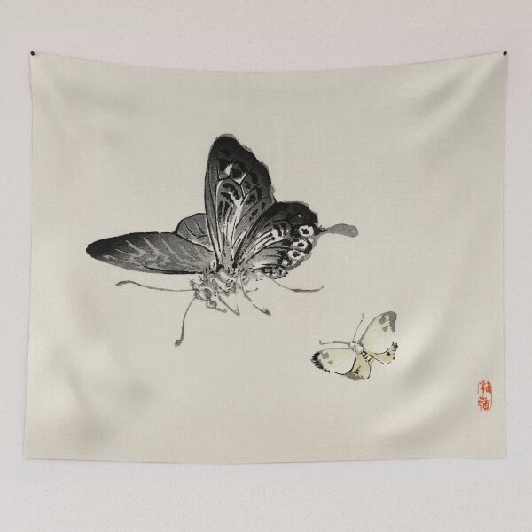 Item preview, Vintage Butterflies Kono Bairei Watercolor Painting designed and sold by VintageArchive.