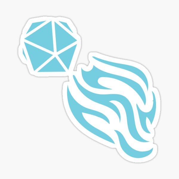 Reckless Attack Dice Logo Aqua Sticker