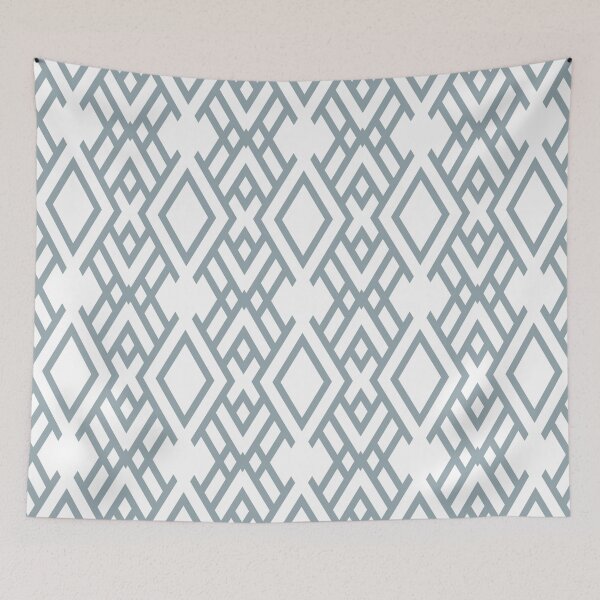 Artikelvorschau, Mid-tone Blue and White Striped Art Deco Pattern Pairs Graham and Brown 2022 Color of the Year Breathe - Colour Trends - Hue - Shade entworfen und verkauft von ColorOfTheYears.