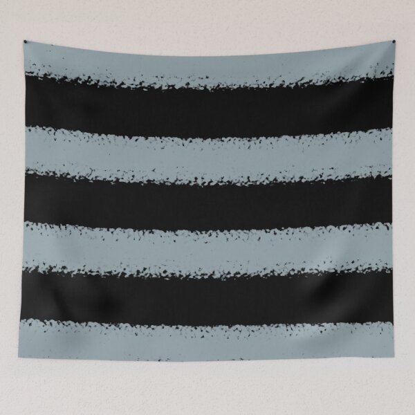 Artikelvorschau, Mid-tone Blue and Black Horizontal Stripe Pattern Pairs Graham and Brown 2022 Color of the Year Breathe - Colour Trends - Hue - Shade entworfen und verkauft von ColorOfTheYears.
