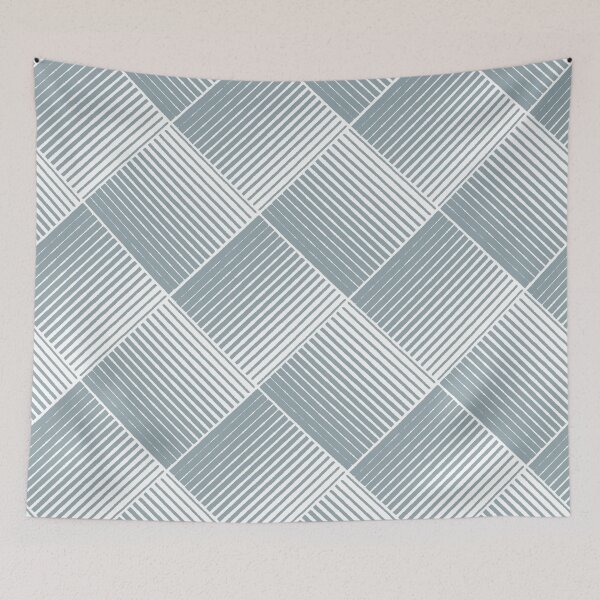 Artikelvorschau, Mid-tone Blue and White Square Stripe Pattern Pairs Graham and Brown 2022 Color of the Year Breathe - Colour Trends - Hue - Shade entworfen und verkauft von ColorOfTheYears.