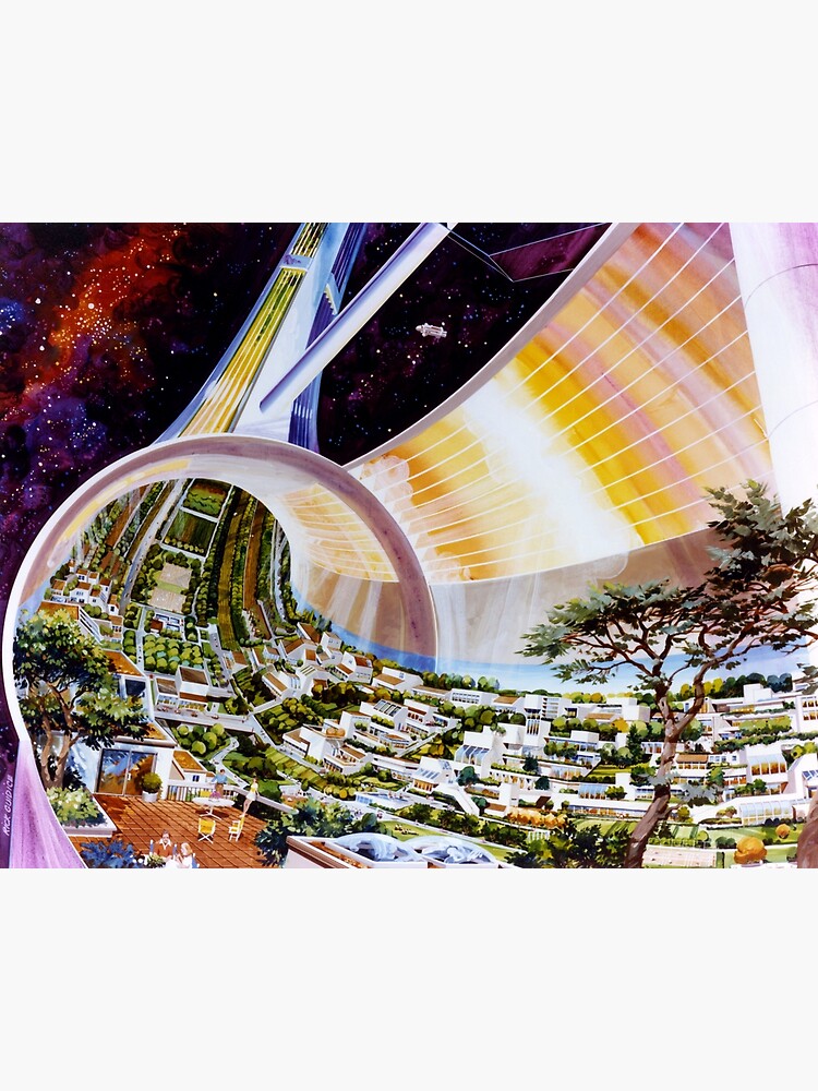 Disover NASA ARC Stanford Torus Space Colony Art Premium Matte Vertical Poster