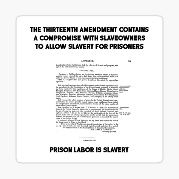 Thirteenth Amendment Slavery Compromise Sticker