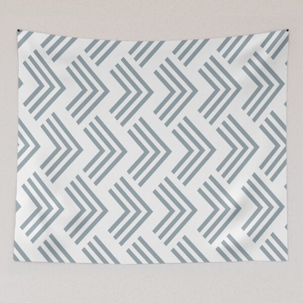 Artikelvorschau, Mid-tone Blue and White Chevron Rhombus Pattern Pairs Graham and Brown 2022 Color of the Year Breathe - Colour Trends - Hue - Shade entworfen und verkauft von ColorOfTheYears.