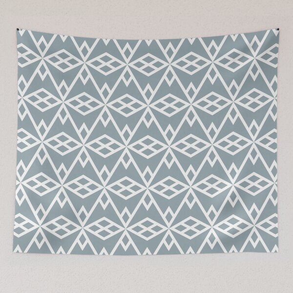 Artikelvorschau, Mid-tone Blue and White Diamond Line Shape Pattern Pairs Graham and Brown 2022 Color of the Year Breathe - Colour Trends - Hue - Shade entworfen und verkauft von ColorOfTheYears.