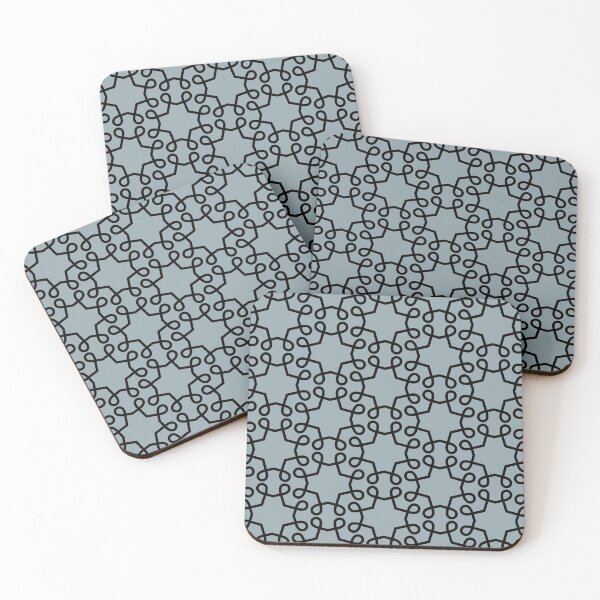 Artikelvorschau, Mid-tone Blue and Black Swirl Shape Tile Pattern Pairs Graham and Brown 2022 Color of the Year Breathe - Colour Trends - Hue - Shade entworfen und verkauft von ColorOfTheYears.
