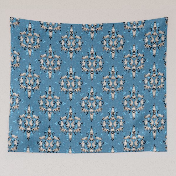 Item preview, Cat Yoga Damask  designed and sold by E-dri @ edridesigns.