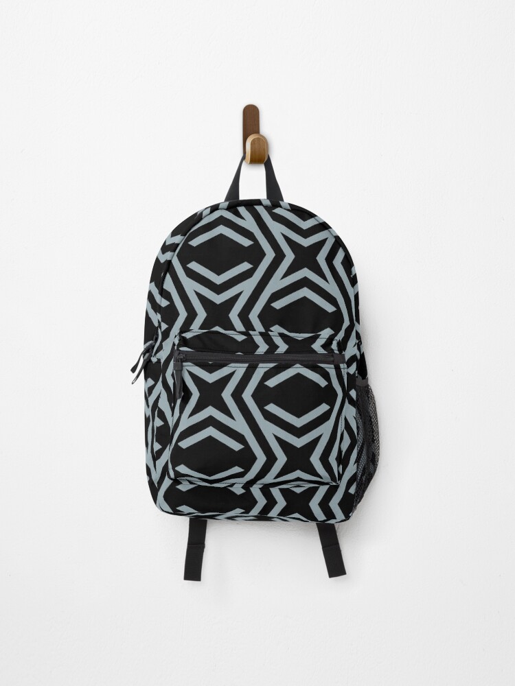 Thumbnail 1 von 3, Rucksack, Mid-tone Blue and Black Zig Zag Stripe Pattern Pairs Graham and Brown 2022 Color of the Year Breathe - Colour Trends - Hue - Shade designt und verkauft von ColorOfTheYears.