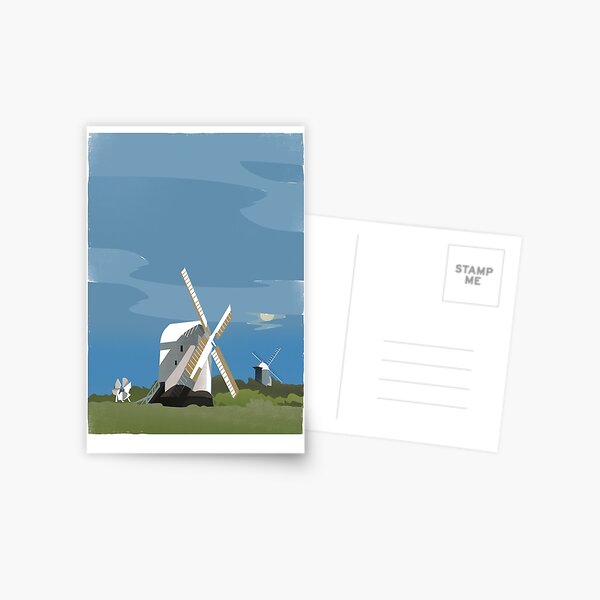 Jack and Jill Windmills Postcard