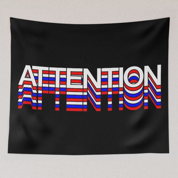 Item preview, attention red white and blue retro aesthetic modern typography designed and sold by Fashionmonger.