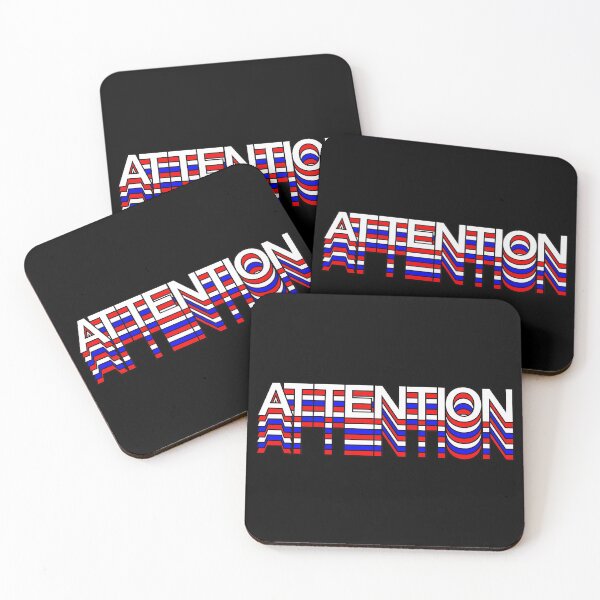 Item preview, attention red white and blue retro aesthetic modern typography designed and sold by Fashionmonger.