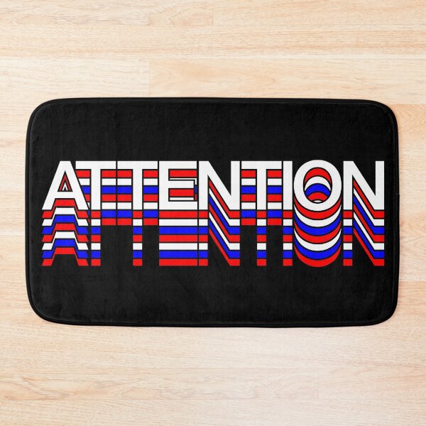 Item preview, attention red white and blue retro aesthetic modern typography designed and sold by Fashionmonger.