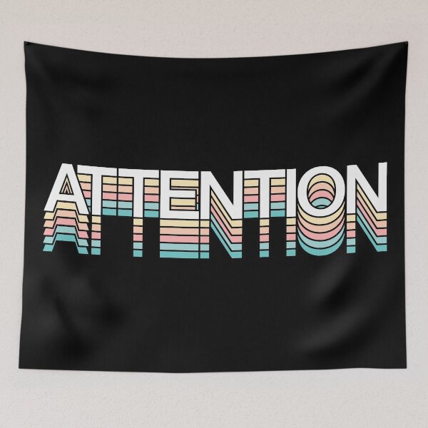 Item preview, attention pastel retro aesthetic modern typography designed and sold by Fashionmonger.