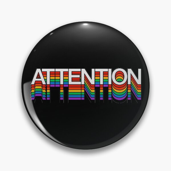 Item preview, attention rainbow retro aesthetic modern typography designed and sold by Fashionmonger.