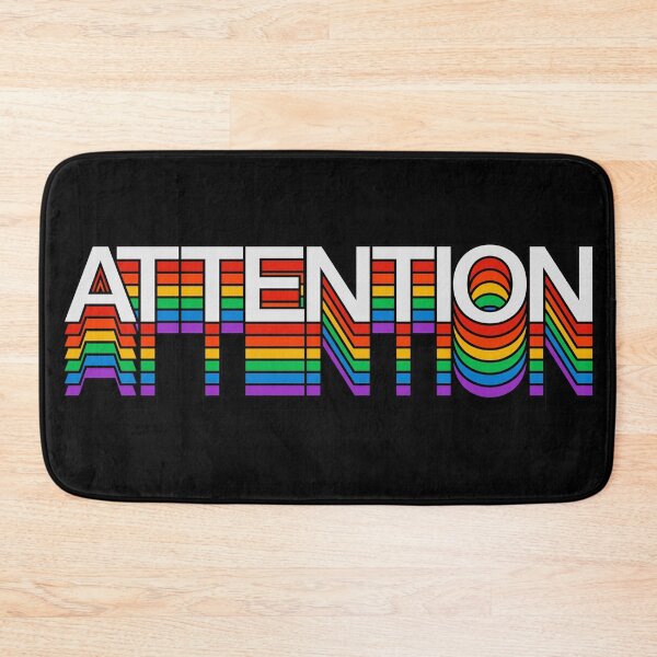 Item preview, attention rainbow retro aesthetic modern typography designed and sold by Fashionmonger.