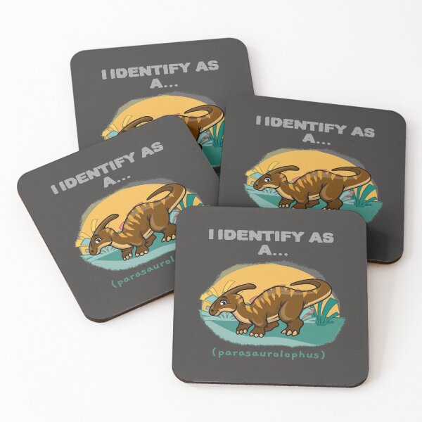 Item preview, I Identify As a Parasaurolophus Funny Dinosaur T-shirts Dinosaur Stickers designed and sold by LMcDs.