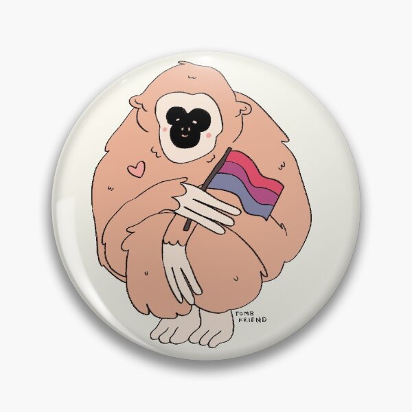 Item preview, lar gibon holding bi pride flag designed and sold by tombfriend.