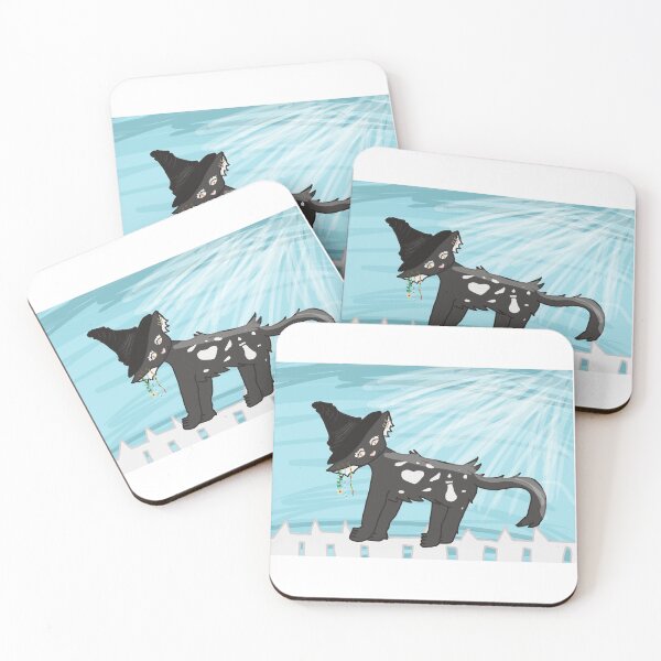 Item preview, Witch cat on a fence designed and sold by RandomSketching.
