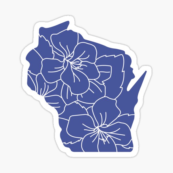 Item preview, Wisconsin State Flower - Wood Violet Linework designed and sold by Megan Sundquist.