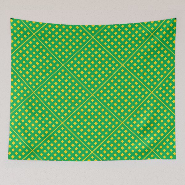 Item preview, Criss Cross Angled Line Pattern in Green on Yellow designed and sold by Neil Feigeles.