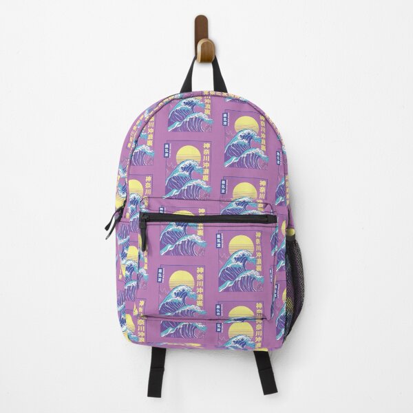 Item preview, Retro Vaporwave Great Wave - Japanese Art - Vintage 90s 80s Cyperpunk designed and sold by KitvaKawaii.