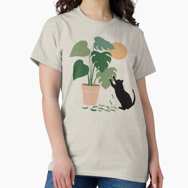 Vista previa del artículo con la obra «Gato y planta 13: La fabricación de Monstera», diseñado y vendido por ilovedoodle.