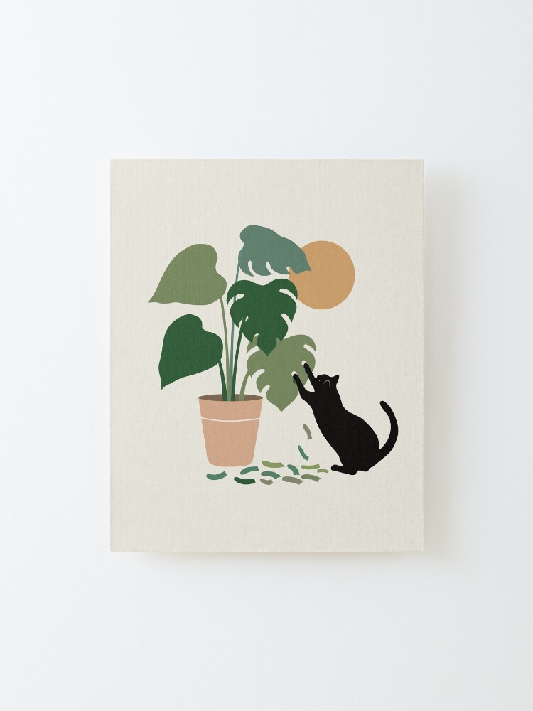 Alternate view of Cat and Plant 13: The Making of Monstera Mounted Print