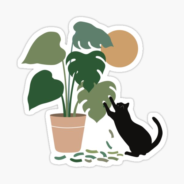 Cat and Plant 13: The Making of Monstera Sticker