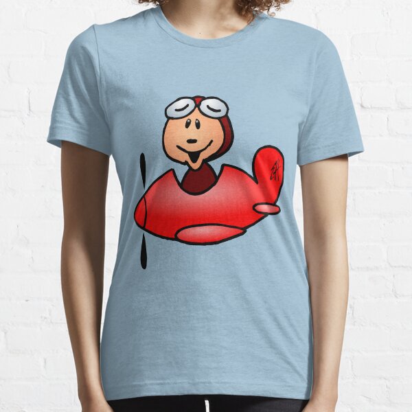 Avion rouge avec pilote en riant T-shirt essentiel