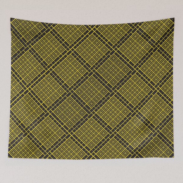Item preview, Criss Cross Wide Angled Line Pattern in Black and Yellow designed and sold by Neil Feigeles.