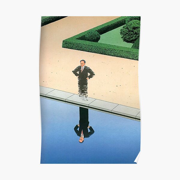 Guy Billout Man's Reflection Poster