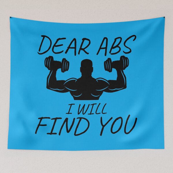 Item preview, Dear Abs I Will Find You, Funny, Gym, Fitness, Workout Motivation Quote designed and sold by DesignHouse07.
