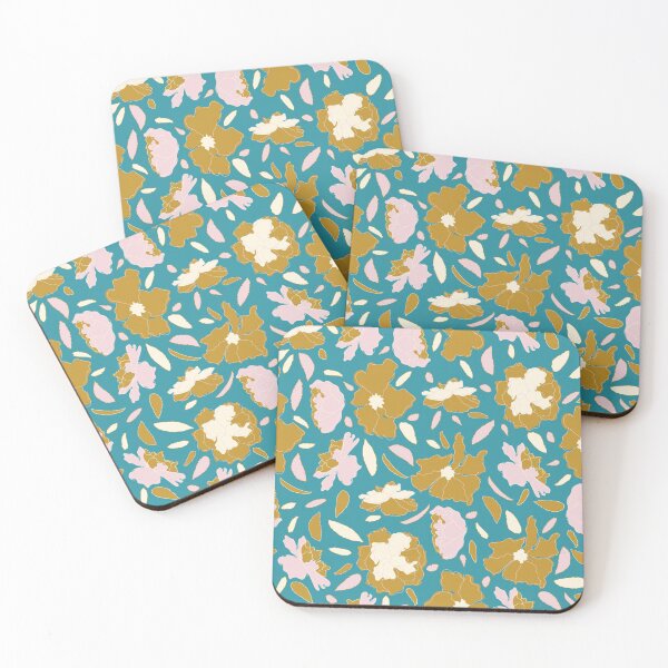 Item preview, Boho Mustard Green Camellias  designed and sold by Lozzie Eliza Designs.