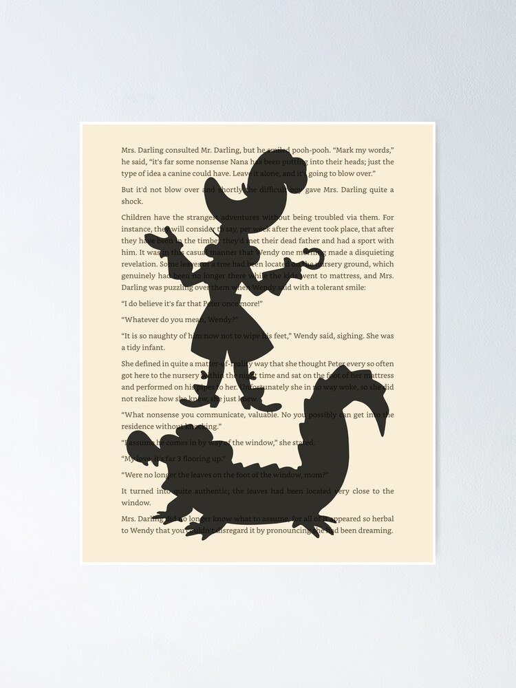 Peter Pan Book Page Art Poster for Sale by DazednDesigned