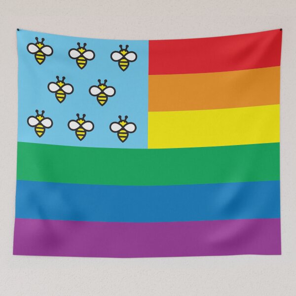 Item preview, Pride and Pollinator flag designed and sold by Vanderbeeks.