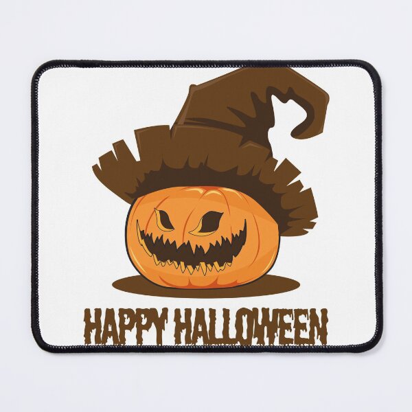 Item preview, Jack O Lantern Pumpkin Face Happy Halloween Witch long brown hat designed and sold by Capiral Bucketlist.