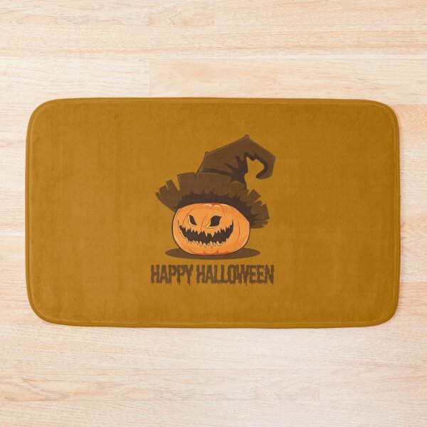 Item preview, Jack O Lantern Pumpkin Face Happy Halloween Witch long brown hat designed and sold by Capiral Bucketlist.