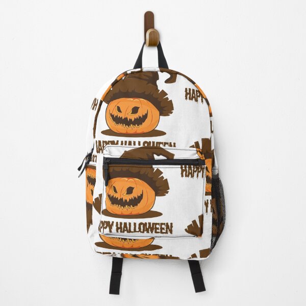 Item preview, Jack O Lantern Pumpkin Face Happy Halloween Witch long brown hat designed and sold by Capiral Bucketlist.