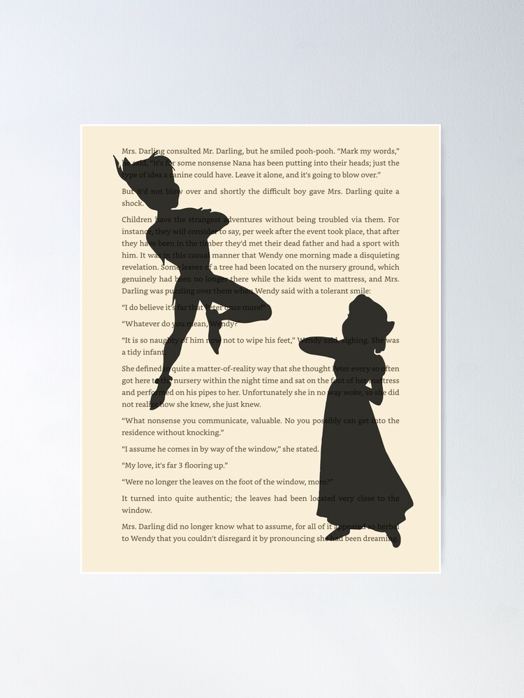 Peter Pan Book Page Art Poster for Sale by DazednDesigned