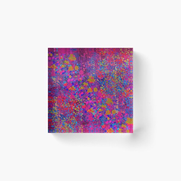 Purple Flower Burst Acrylic Block
