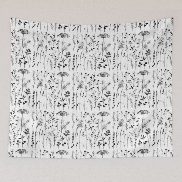 Item preview, Black and White Floral Print on Apparel, Home Decor, Stickers For People Who Love Plants,  designed and sold by lduke47.