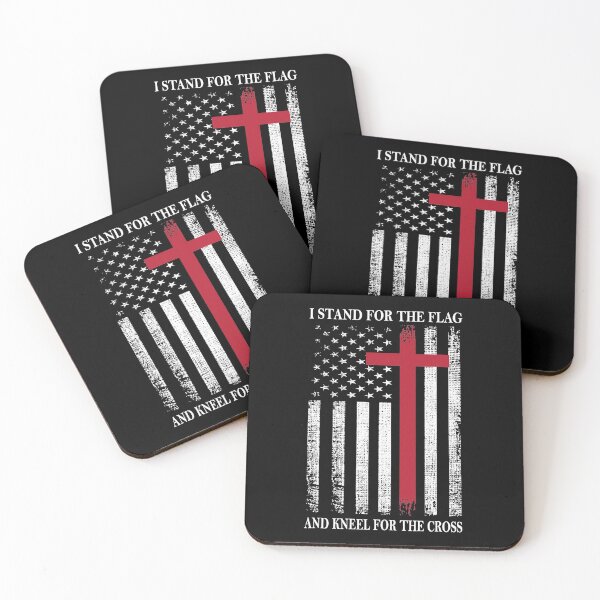 Item preview, I Stand for the Flag and Kneel for the Cross Shirt USA Flag  designed and sold by OroarkBates.