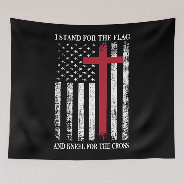 Item preview, I Stand for the Flag and Kneel for the Cross Shirt USA Flag  designed and sold by OroarkBates.
