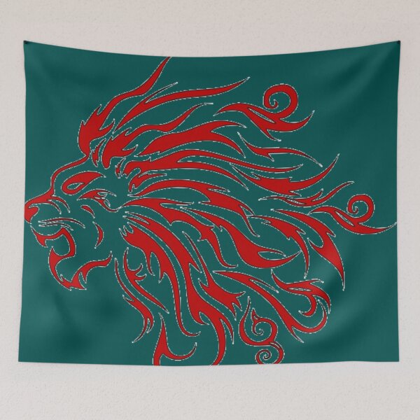 Item preview, Lion red tattoo  designed and sold by Rejcharms.