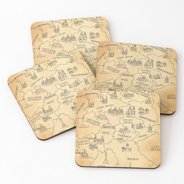 Item preview, Vintage Brown Map of Germany designed and sold by Sheridan T.
