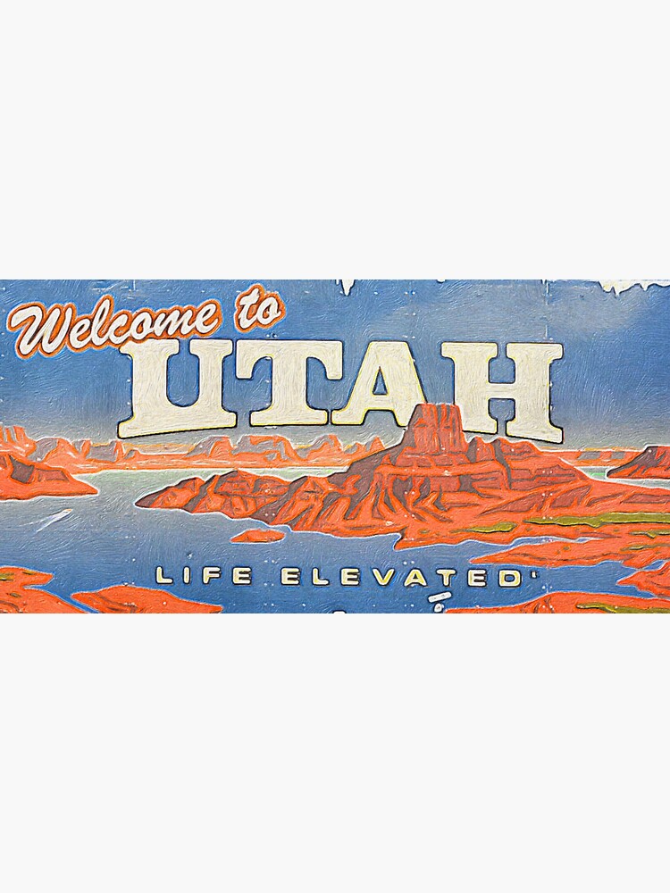 Thumbnail 3 of 3, Sticker, Welcome to Utah Sign designed and sold by bree-eva.